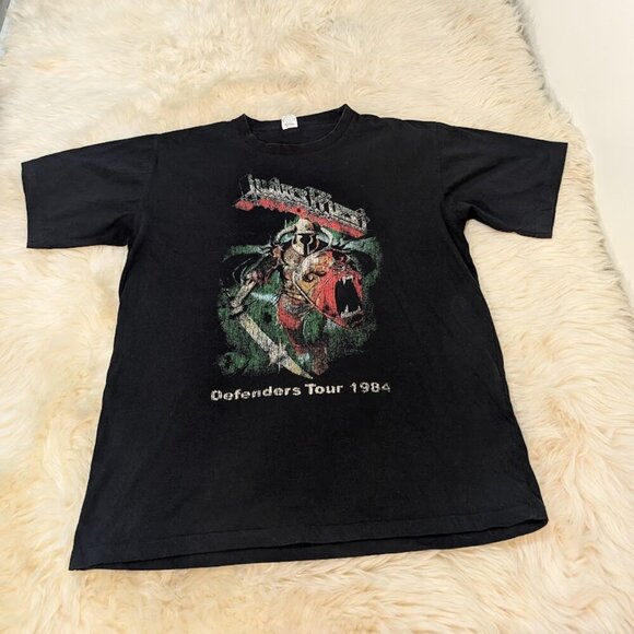 Vintage Single Stitch Judas Priest Defenders Tour 1984 T Shirt Size XL - Picture 2 of 9